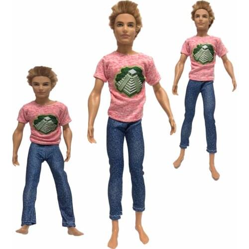 NK One Set Prince Ken Doll Clothes Mens Cool Casual Fashion Clothing For Barbie Doll friend Ken Doll Best Gift Toys 090A