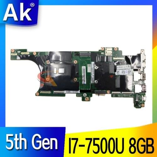 Original Laptop Lenovo ThinkPad X1 Carbon 5th Gen Motherboard I7-7500U 8GB 01YN038 01AY065 01AY068 01YN044 01YN047 01AY082
