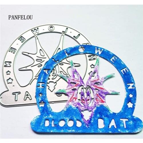 PANFELOU Halloween terror Blood Bat metal craft paper die cutting dies Scrapbooking/DIY Hallowmas Embossing mould cards
