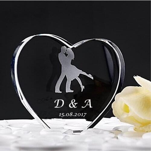 Dancing Bride & Groom Personalized Wedding Cake Topper Transparent Mr & Mrs Cake Toppers Wedding Decoration