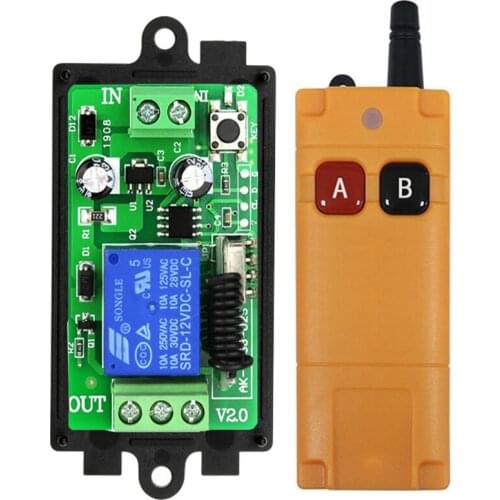 Ndustrial Sector DC 12V 24V 1CH RF Wireless Remote Control Switch Radio Receiver With 20M-2000M Long Distance Remote controller