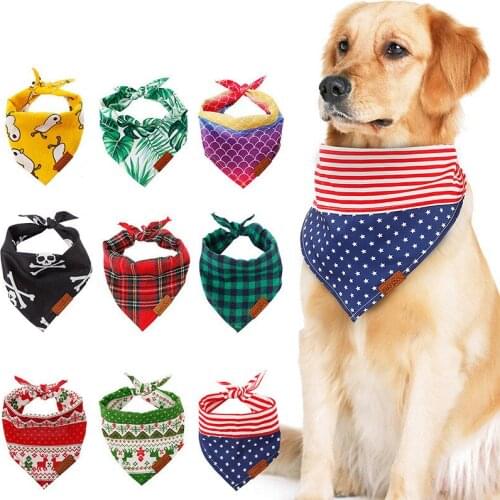Pet Scarf Dog Scarf Saliva Scarf Fashion Classic Festival Cat And Dog Handkerchief Bib Bib Pet Supplies Bandana
