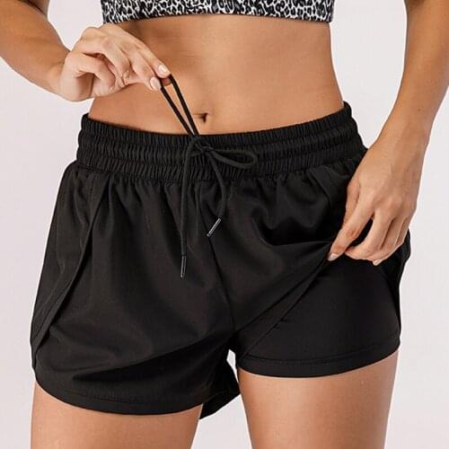 Running Shorts Women 2 In 1 Double-deck Quick Dry GYM Sport Yoga Shorts Fitness Jogging Workout Shorts Women Sports Short Pants
