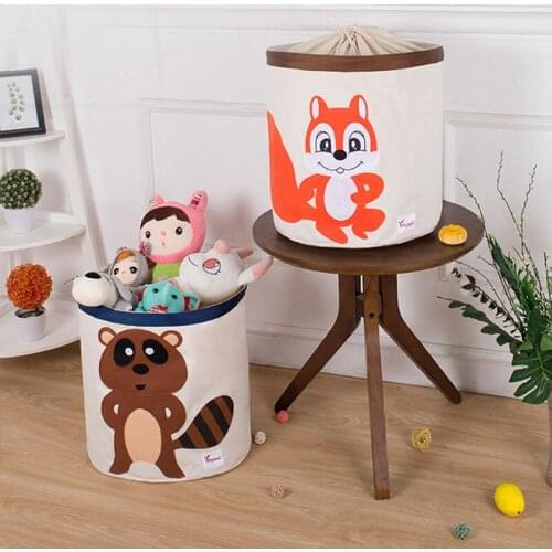 Folding Cord Mouth Waterproof Dirty Clothes Basket Childrens Toy Storage Basket Environmentally friendly Cotton Material