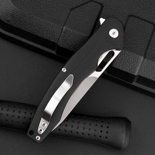 D2 Stainless Steel Folding Knife G10 Handle Outdoor Camping Folding Knife Portable Fruit Knife Portable Knife EDC