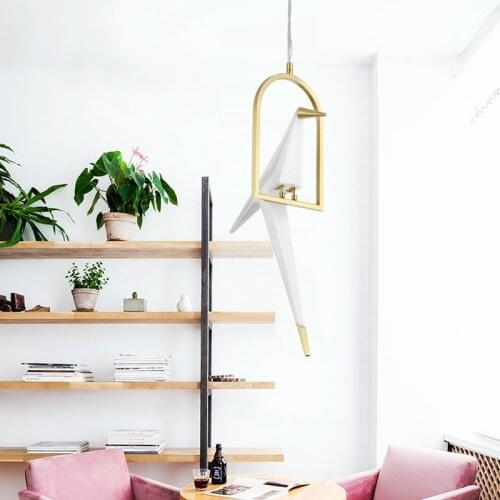 Modern Bird Pendant Light Living Room Bedroom Cage Paper Bird Light Kitchen Hanging Lamp Dining Room Home Decor