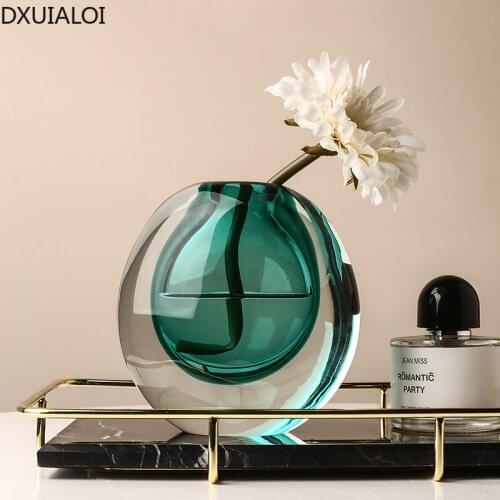 DXUIALOI Modern simplicity Glass vase decoration home dining table TV cabinet living room desktop hydroponic vase decoration