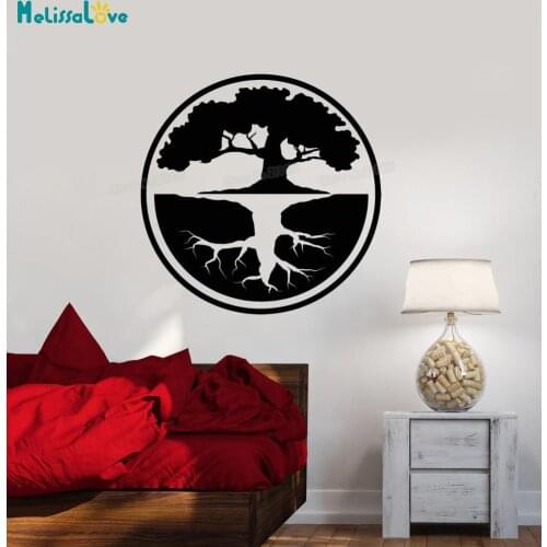 Special Vinyl Wall Decal Home Decor Living Room Tree of Life Yin Yang Buddhism Bonsai Asian Style Art Murals Stickers YY711
