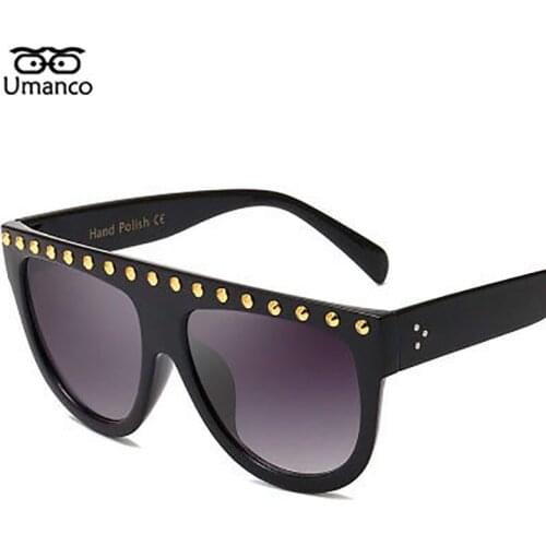Umanco 2021 New Fashion Rivet Oversized Sunglasses For Women Men PC Frame PC Lens Designer Brand Beach Party Accessories Gifts