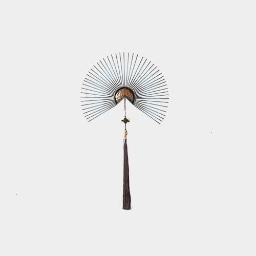 Iron fan-shaped wall hanging wall decoration creative hotel model room living room sofa background wall decoration pendant