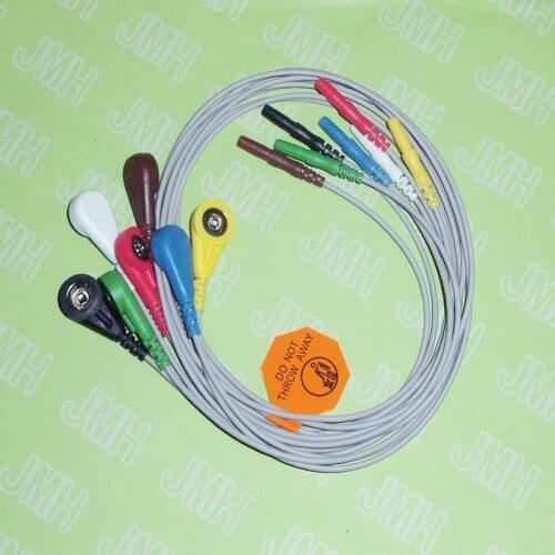 1.5 Din EKG/ECG cable the Holter 7-Lead snap leadwires
