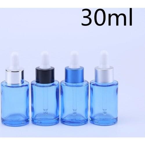 100pcs 30ml blue Glass Bottle With Dropper Essential Oil Bottle , empty Perfume bottles