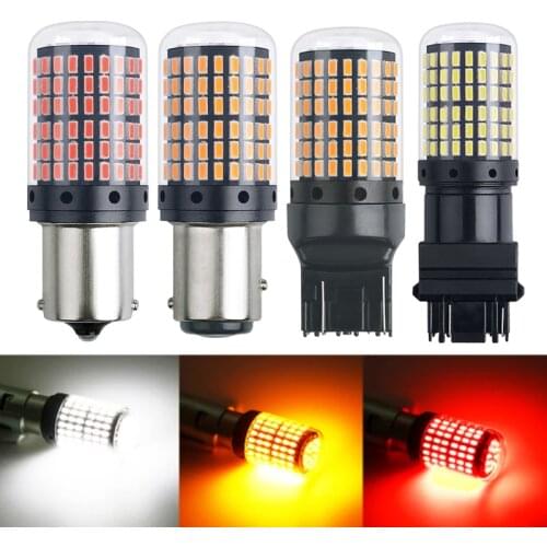 1x 3014 144SMD Canbus S25 1156 BAU15S PY21w T20 1157 bay15d p21 5w 7440 W21W Led Bulbs For Turn Signal Light White Red Yellow
