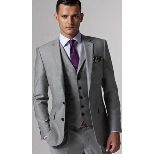3 pieces Men Prom Business Suit Coat Waistcoat Trousers Sets Custom Made Groom Tuxedos (Jacket+Pants+Vest+Tie) NO:276