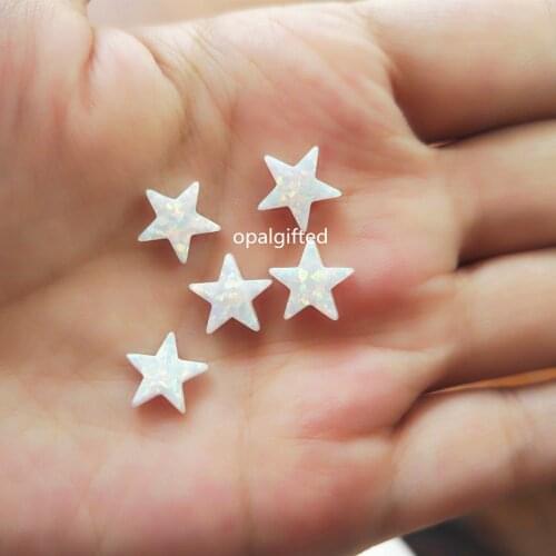 3pcs/lot Frie Opal Star Beads 10mm Full Drilled OP17 snow white Synthetic Opal Star Stone for Necklace Making factory price