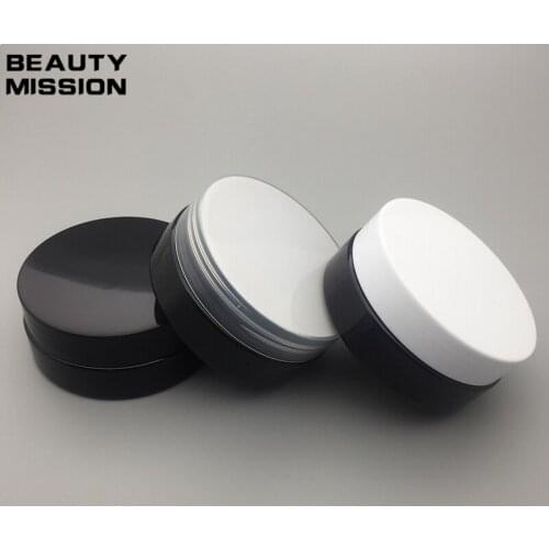 50pcs 50g black PET Jar,Cosmetic Jar 50g black jar with black/white/transparent Lid Make up Packaging Beauty Salon container
