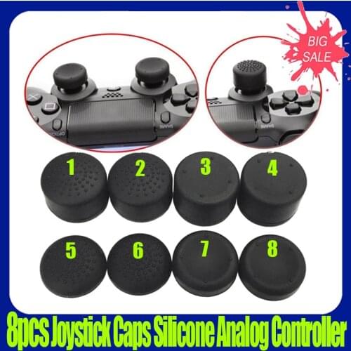 8pc Joystick Caps Silicone Analog Controller Thumb Stick Grip Thumb Stick Cap Cover Key Protector For PS4 Controller Accessorie