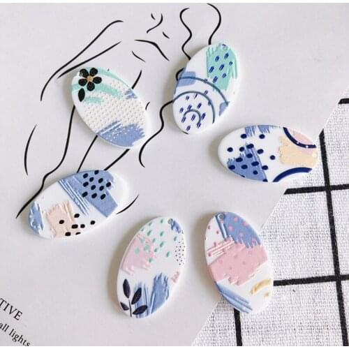 DIY jewelry accessories fresh illustration wind plant acrylic patch pendant jewelry accessories materials
