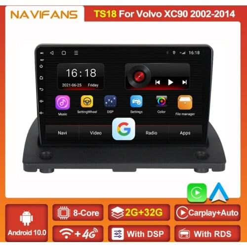 8Core Android 11 Head Unit 4G Lte DSP Carplay Car Radio For Volvo XC90 2004 -2014 Multimedia Player Video Recorder Audio Stereo
