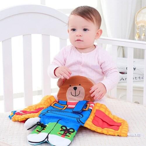 Baby Bear 3D Cloth Book Soft Fabric Book Knowledge Of Color And Form Learning Dress Book Basic Life Skills Toy For Baby Gift