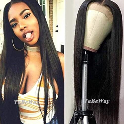 TaBeWay Long Straight Lace Front Wigs Black Color Wig Heat Resistant Fiber Hair Synthetic Lace Front Wigs for Black Women