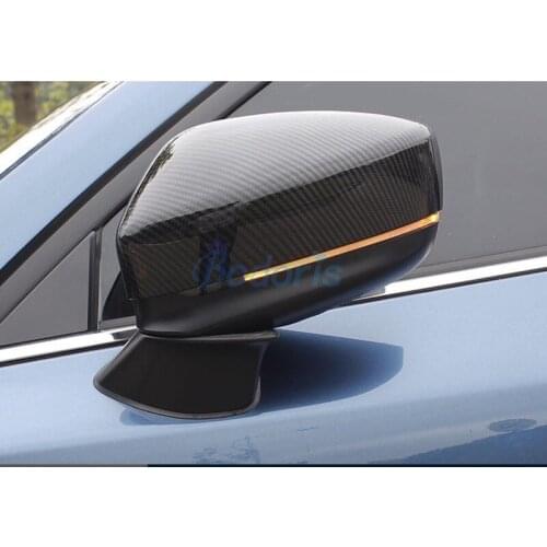 For Mazda CX-5 CX5 KF 2017-2020 Side Carbon Fiber Look Rearview Mirror Cover Side Wing Cap Shell Case Moulding Trims Accessories