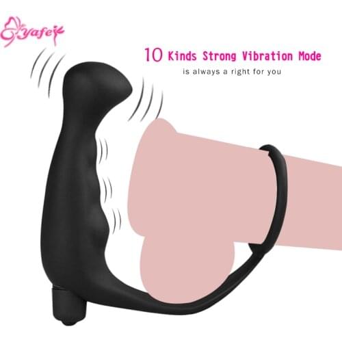 Electric Anal Vibrator Prostate Massager 10 Vibration Men Masturbator Silicone Stimulator Butt Plug Delay Ejaculation Adult Toys