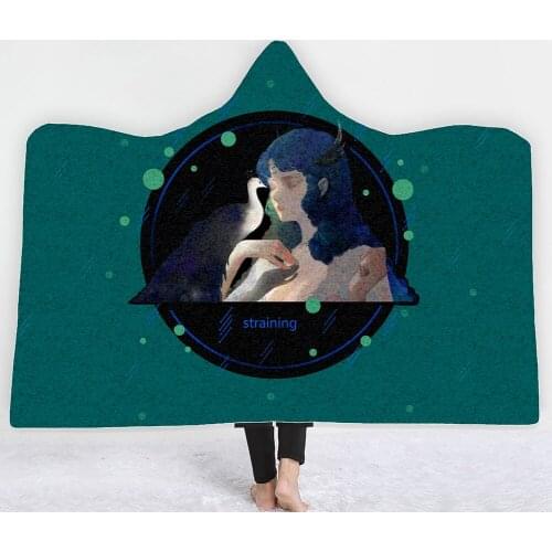 Glamour Women Hooded Blanket Sexy Forest Girl Blanket 3D Print Cartoon Blanket Home Textile Fleece Blanket Soft Wearable Blanket