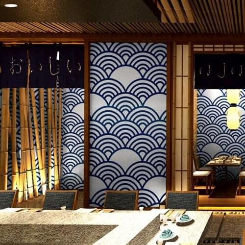 Hot Japanese style wallpaper Japanese decoration personality Japanese cuisine ramen Sushi Shop Surf Ukiyo Painted wallpaper