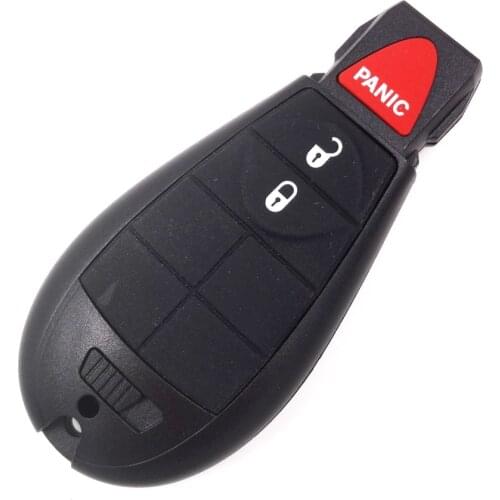 HKCYSEA 2+1 Panic 3 Buttons 433Mhz Smart Remote Car key 46 Electronic Chip for Jeep Fobik for Chrysler with Uncut Blade