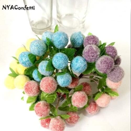 NYAC 120PCS,1.5-2CM/Head Artificial Foam Stamen,Fake Berry Bouquet,DIY Decoration For Scrapbooking,Wrist Corsage,Garland Hair