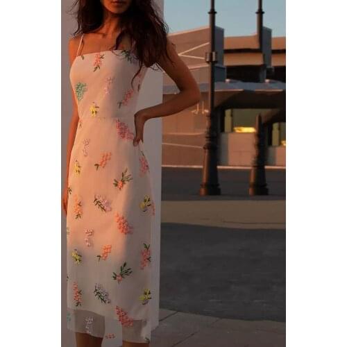 Jamiela New Fashion Elegant 2021 Summer Womens Dresses Casual Beach Trips Sweet Simple Printing Embroidery dress for women 2021