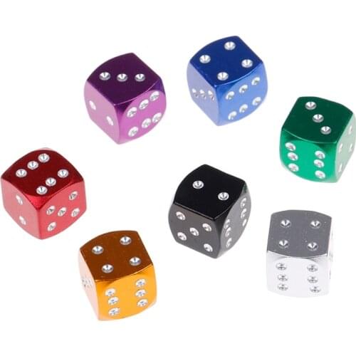 4Pcs/Lot Aluminum Alloy Car-styling AUTO Dice Dust Valve Caps Car Motorcycles Electric Cars Tire Valve Dust Cap Valve Stem Caps