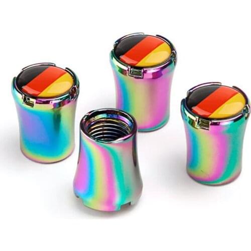 4pcs/Lot German Flag Car Tire Valve Caps For Daihatsu Sirion Charade Terios Wheel Tires Air Dust Waterproof Screw Airtight Cap