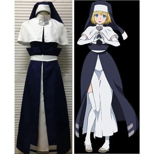 Fire Force Enen No Shouboutai Iris Nun Battle Suit Cosplay Costume Fireman Team Uniform Halloween Outfits Custom Made Adult Kids