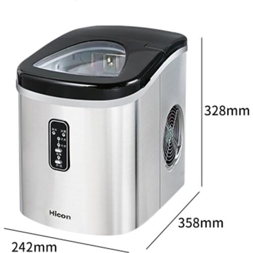 SUSWEETLIFE HICON Ice maker 15kg mini domestic stainless steel table top manual commercial bar ice making machine 95W 110V 220V
