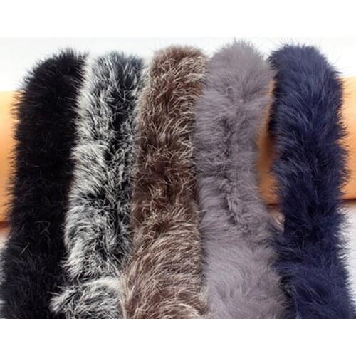 1m Natural Rabbit Fur Ribbon Tapes DIY Apparel Sewing Fluffy Trim Trimming Fabric Home Decoration Sewing Costume Crafts