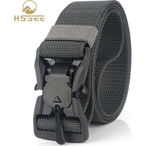 No Logo Magnetic Tactical Belt Strong Real Nylon ABS Resin Quick Release Buckle Outdoor Sports Non-slip Belt Hunting Accessories
