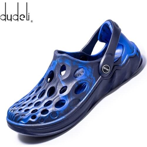 2020 New Fashion Sandals Men Clogs Slippers Soft Bottom Beach Sandals Men Clog Sandals Comfortable Breathable Ankle-Wrap EVA