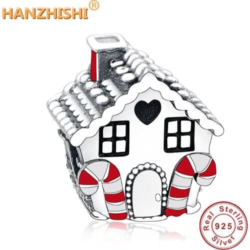 2022 Christmas Newest 925 Sterling Silver Enamel House Charm Beads Fit Original pandora Charms Bracelets DIY berloque Jewelry