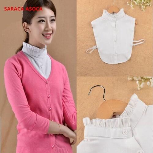 Wholesale Retail Fashion New Detachable False Collars Black White Color Cotton Fake Collar Shirt Women Collars B51