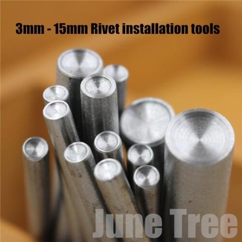 Cowhide leather handmade tool to 3 to 8mm rivet tools punch Snap Rivet Setting Steel Spike Studs Punch setter Hand Punching