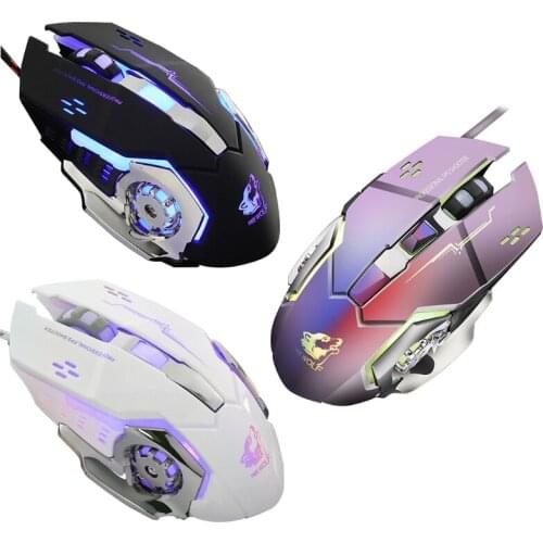 Wired Gaming Mouse One-Button Controllable Manipulator Mouse Optical LED Breathing Light Programmable Mouse