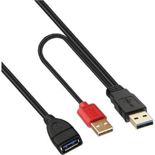6FT USB 3.0 A female to dual A male extension power enhancer Y splitter cable