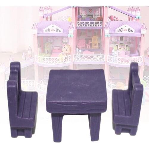 Resin Bench Chair Table Simulation Design Dollhouse Miniature Furniture Toy Set