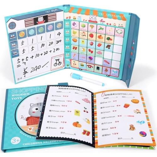 Childrens Shopping List Game Montessori Cognitive Classification Educational Toy Math Pretend Toys Teaching Aids Table Games