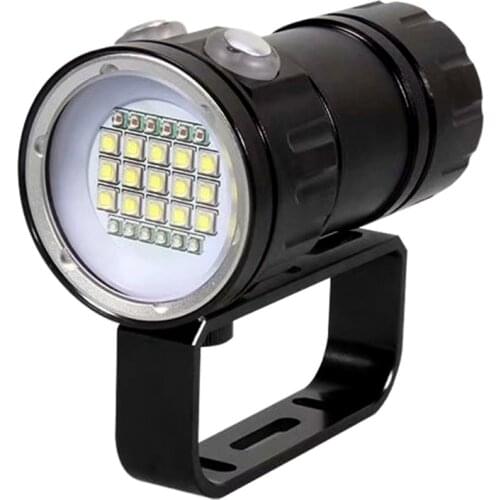 LED Diving Flashlight 18000LM 6 XPE Red/Blue R5 +15 White XML2 Bracket Torchlight IPX8 Underwater 80m Torch Photography Lamp