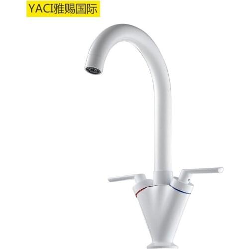 Vidric Bright white double paint kitchen hot and cold faucet Mixed sink faucet