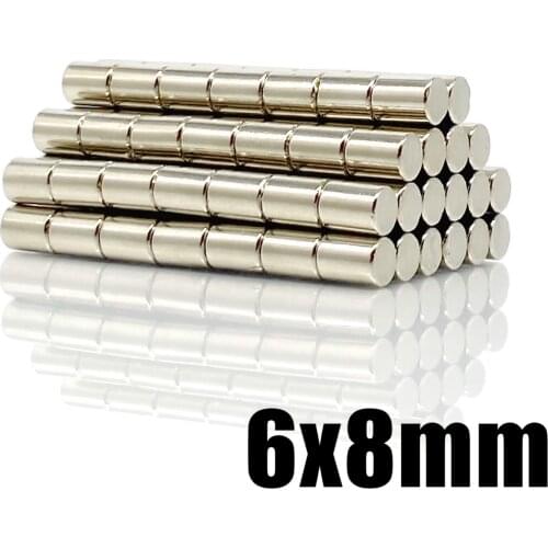 10/20/50/100pcs 6x8 mm Powerful Magnets 6mmx8mm Permanent Small Round N35 Magnet 6x8mm Neodymium Magnet Super Strong 6*8 mm