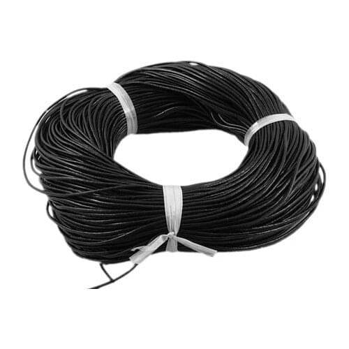 100m Cowhide Leather Cord Leather Jewelry Cord Black about 2.0mm thick